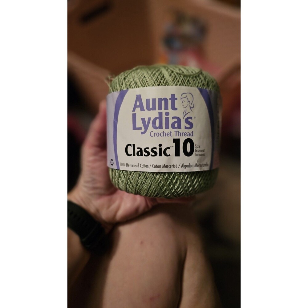 Aunt Lydia's Crochet Thread Classic 10 Size-300Yds-Cotton-1 Spool-Frosty Green